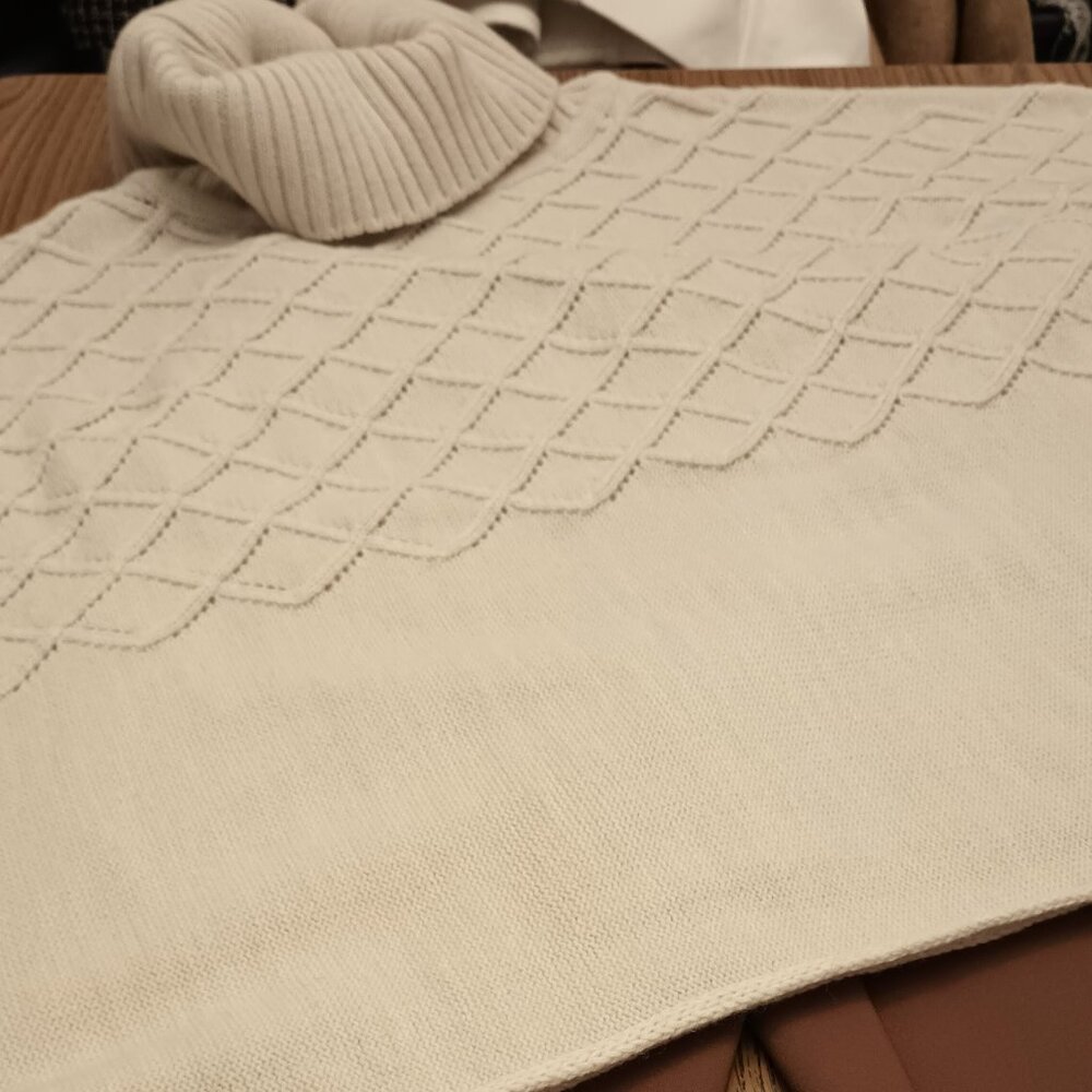 Madison 88 Cream Cowl Neck Poncho